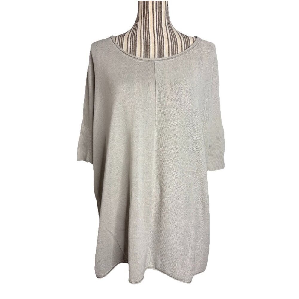 Standard James Perse Womens 3/4 Sleeves Pullover Cotton Oversized Gray Size 3
